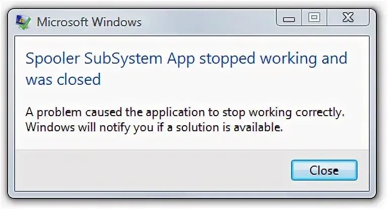 Application has stopped working. Net stop spooler. spooler. spooler cobalt. wf has stopped working.