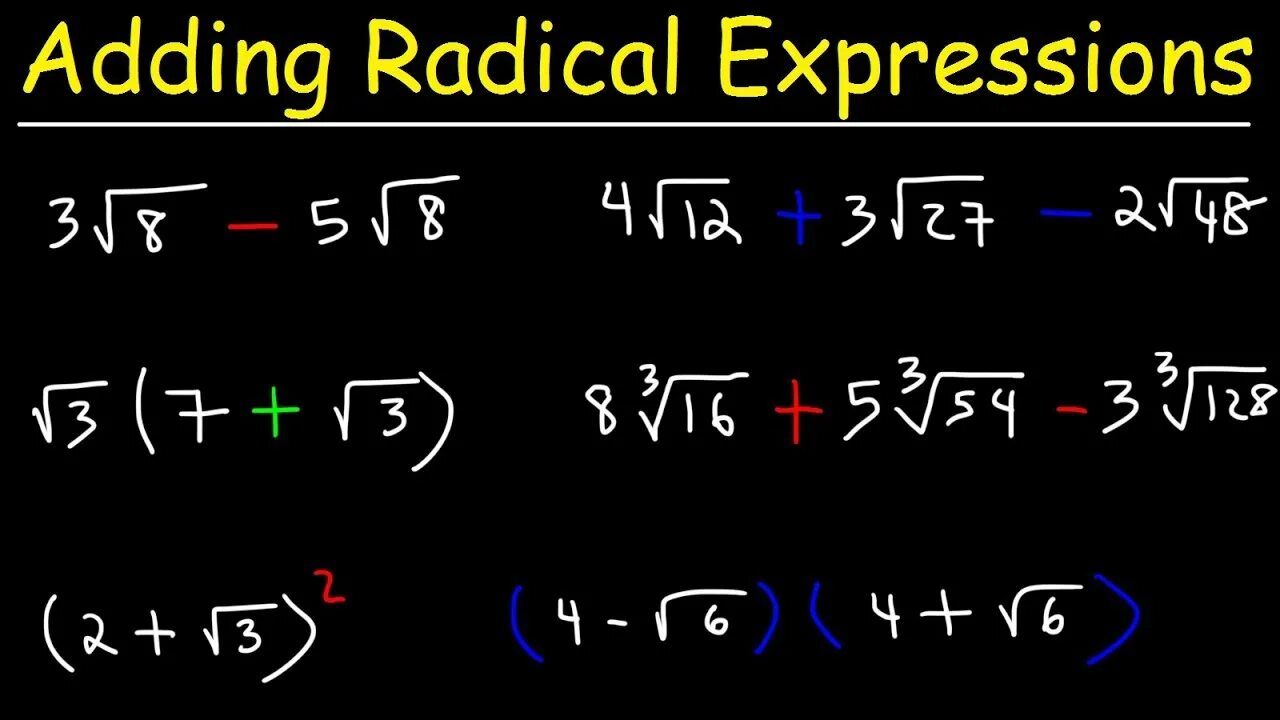 Radical numbers. Expression root. Cube root Imaginary number. Add Rational expressions.