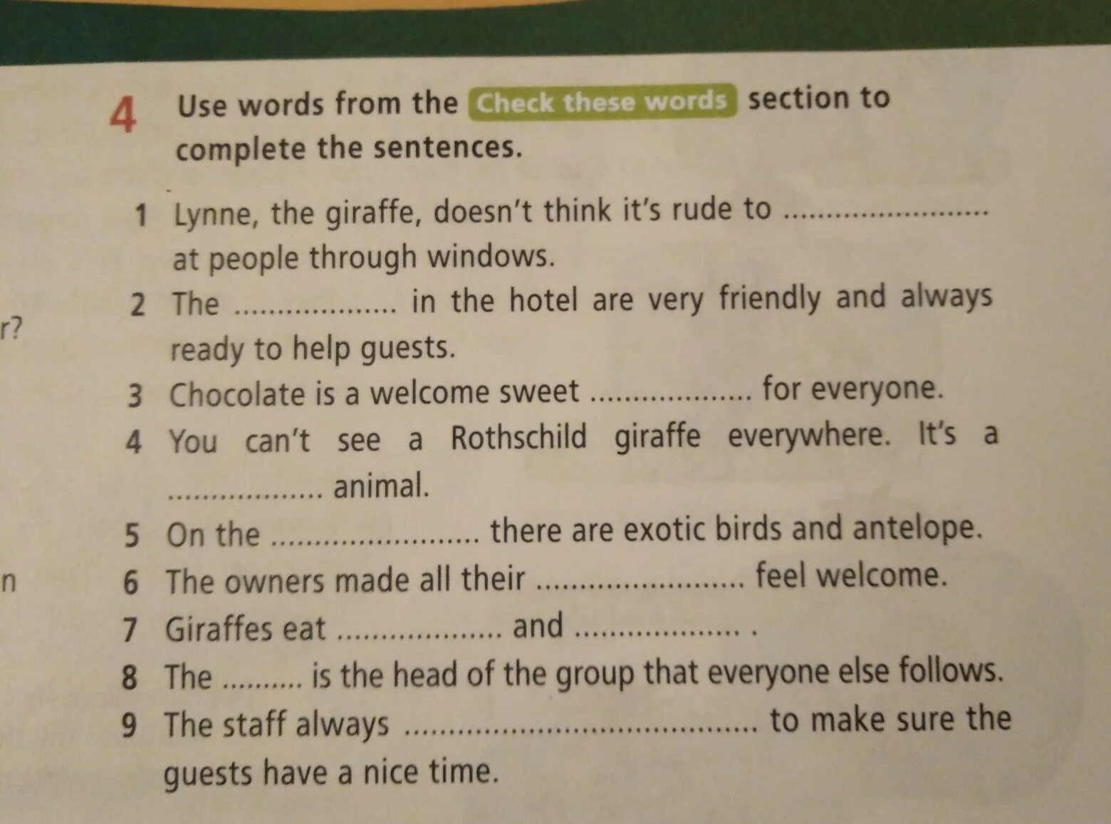 Complete the new words be. Use the Words to complete the sentences. Use Words from the Section to complete the sentences. Use Words from the check these Words Section to complete the sentences. Check these Words.