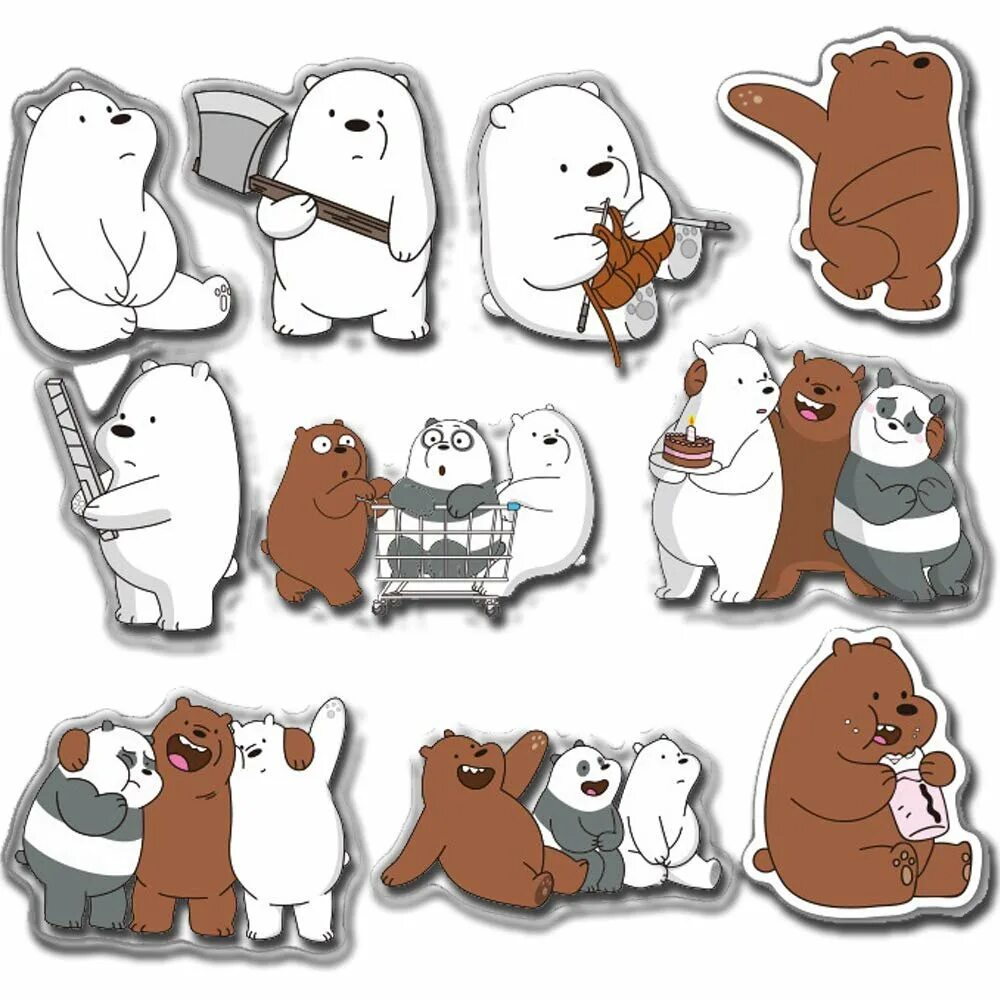 Игра медведь все стикеры. We bare Bears белый медведь. Наклейки вся правда о медведях. Вся правда о медведях белый наклейки. Медведь стикер.