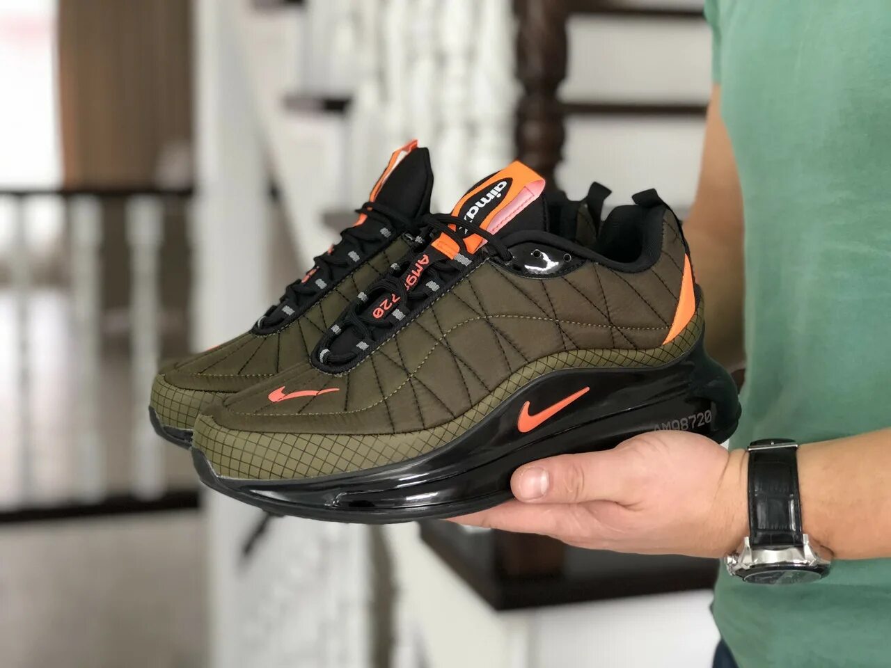 Термо кроссовки. Air Max 720 818 Green. Air Max 720 термо. Nike Air Max 720 темно зеленые. Nike Air Max 720 818 зеленые.