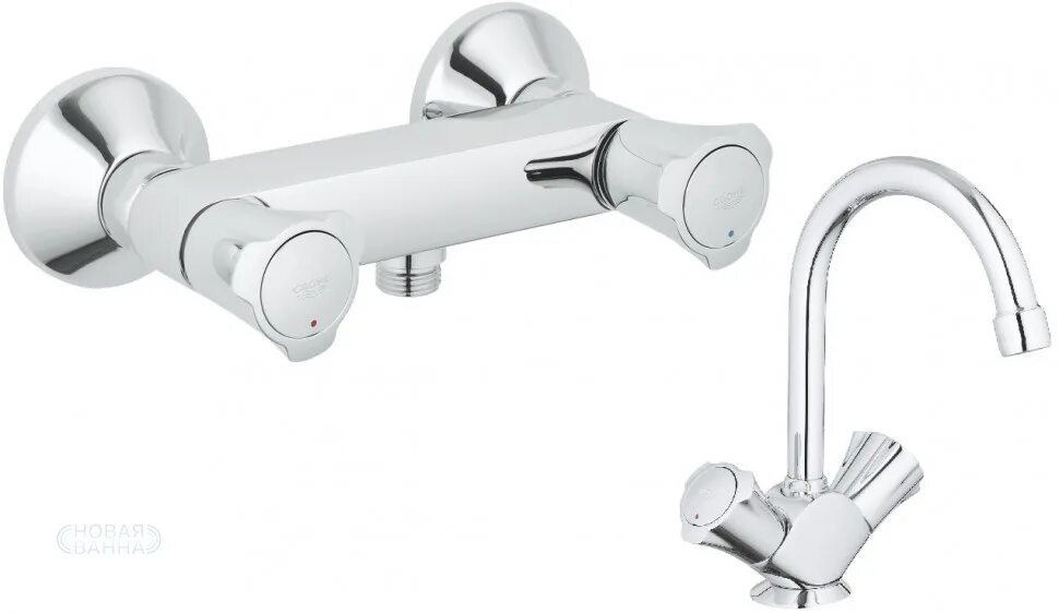 Grohe Costa s 26317001. Смеситель для раковины Grohe Costa l 21375001. Смеситель для ванны с душем Grohe Costa l 25450001 двухрычажный хром. Grohe Costa s 21257001. Costa l