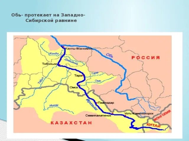 Обь протекает через. Бассейн реки Обь. Бассейн реки Иртыш. Бассейн реки Оби. Исток реки Обь на карте.