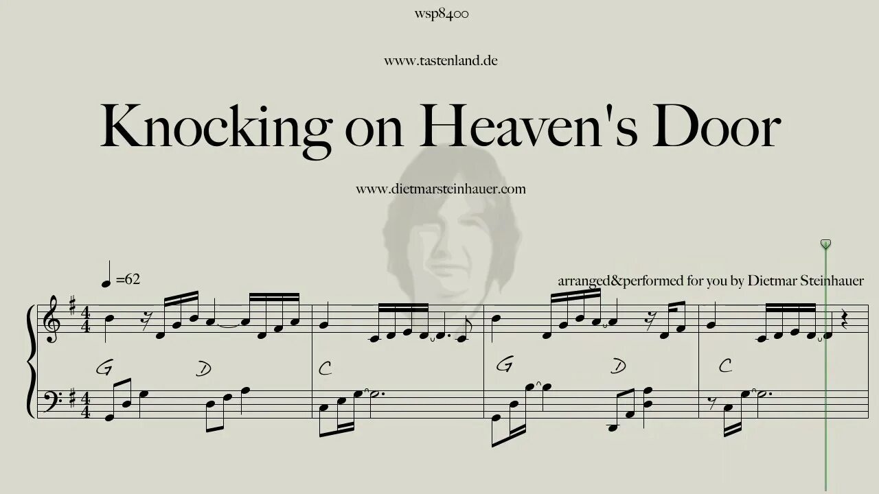 Knocking on heaven s door. Knocking on Heaven's Door Ноты. Knockin' on Heaven's Door Ноты для фортепиано. Knocking on Heaven's Door Ноты для фортепиано.