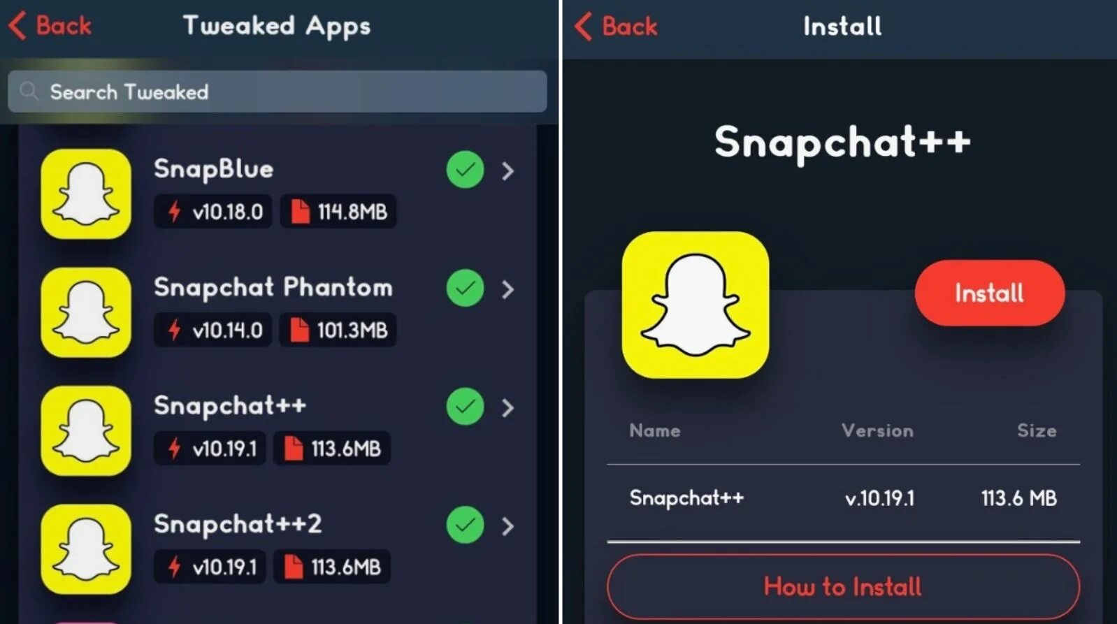 Snapchat Plus. Tweak приложение. Установка snapchat. Snapchat Phantom.