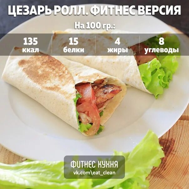 Калории в цезаре с курицей