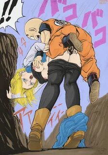 Android 18, Blonde, Doggy Style, Dragon Ball, krillin, moan, scream, short ...