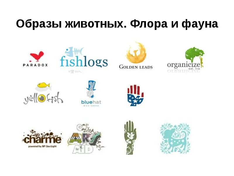 Логотипы образы. Образ логотип. Стилевые логотипы. Логотип Flora&fauna. Образы животных в ЛОГОТИПАХ презентация.