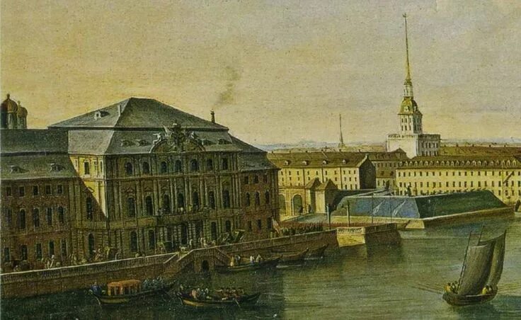 Архитектура при петре 1 фото Файл:Зимний дворец Петра I фрагмент Махаева.jpg Википедия