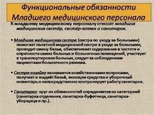 Что должен делать санитарка