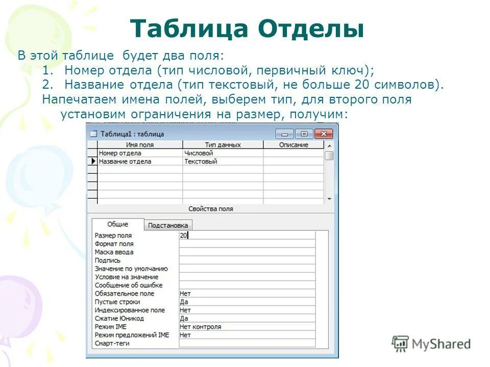Имя поля базы данных. Свойства поле со списком в таблице. Имя поля красиво. Имя пооя тип поляиразмер. Тип данных memo в access.
