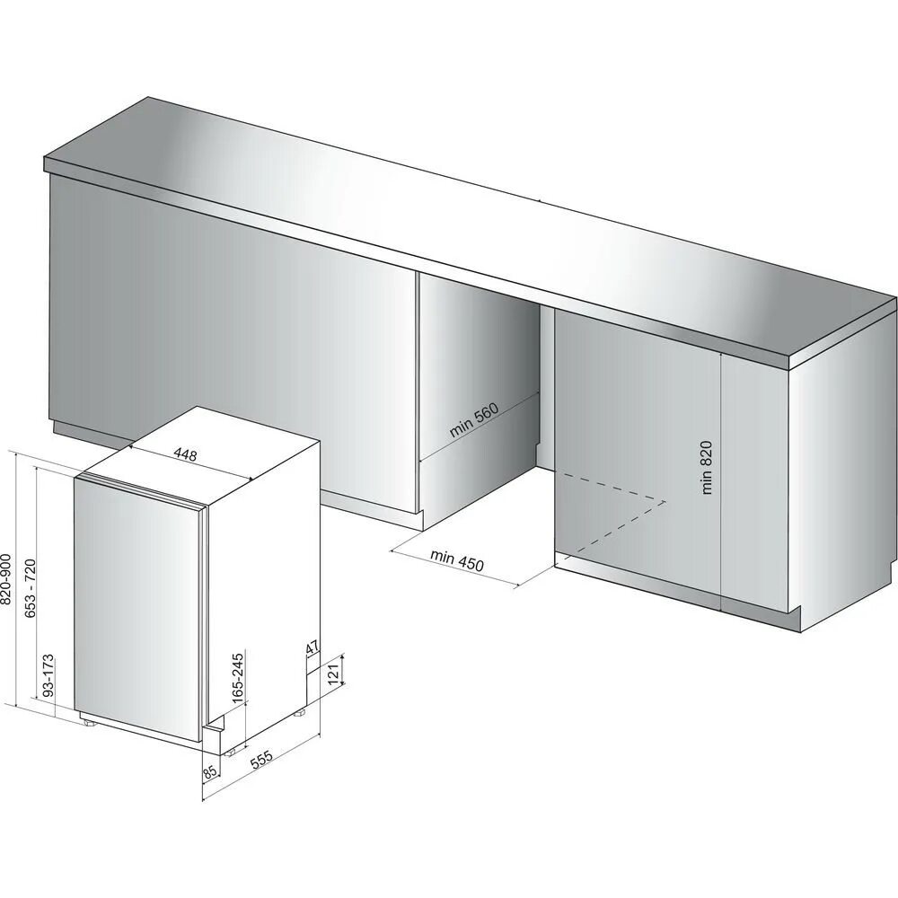 Встроенная посудомойка узкая. Посудомоечная машина Hotpoint-Ariston HSIE 2b19.