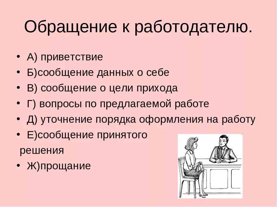 Что нужно для трудоустройства на работу. Оформление на работу. обращение к работодателю. приветствие о себе. документы необходимые для поступления на работу.