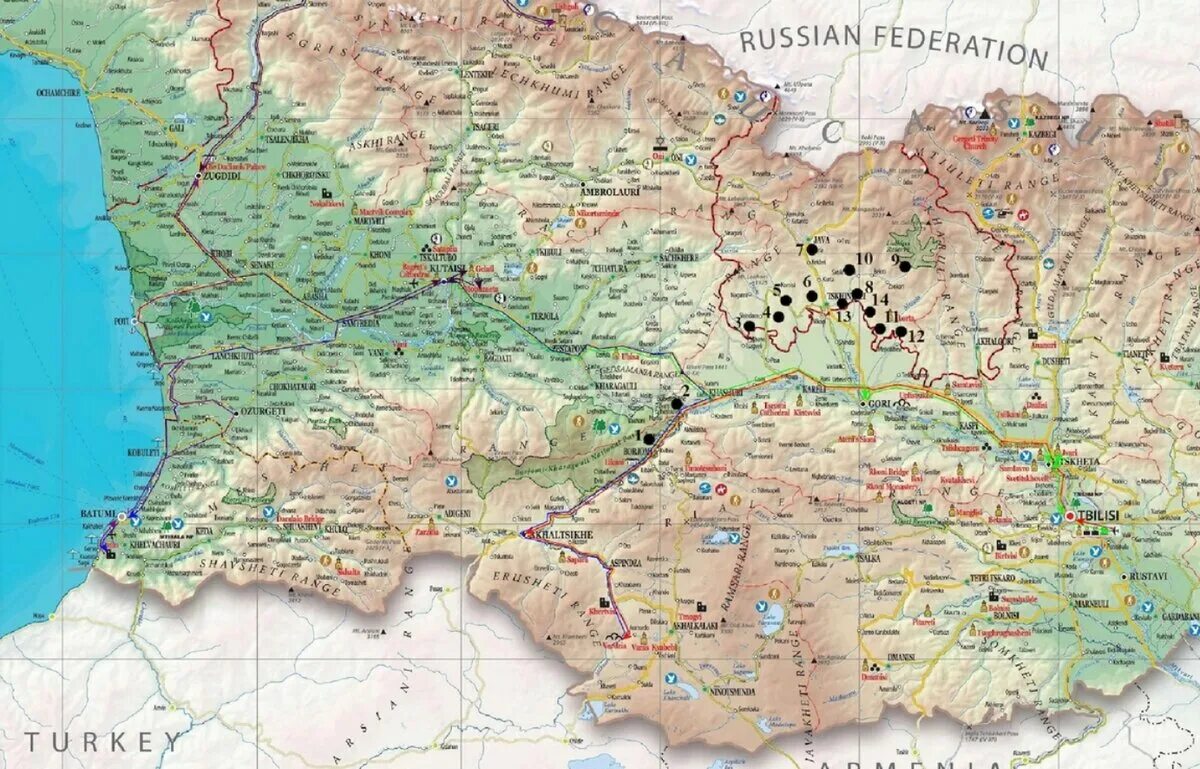 Карта грузии подробная на русском. Физическая карта Грузии. Физическая карта Грузии подробная. Географическая карта Грузии. Подробная карта Грузии.