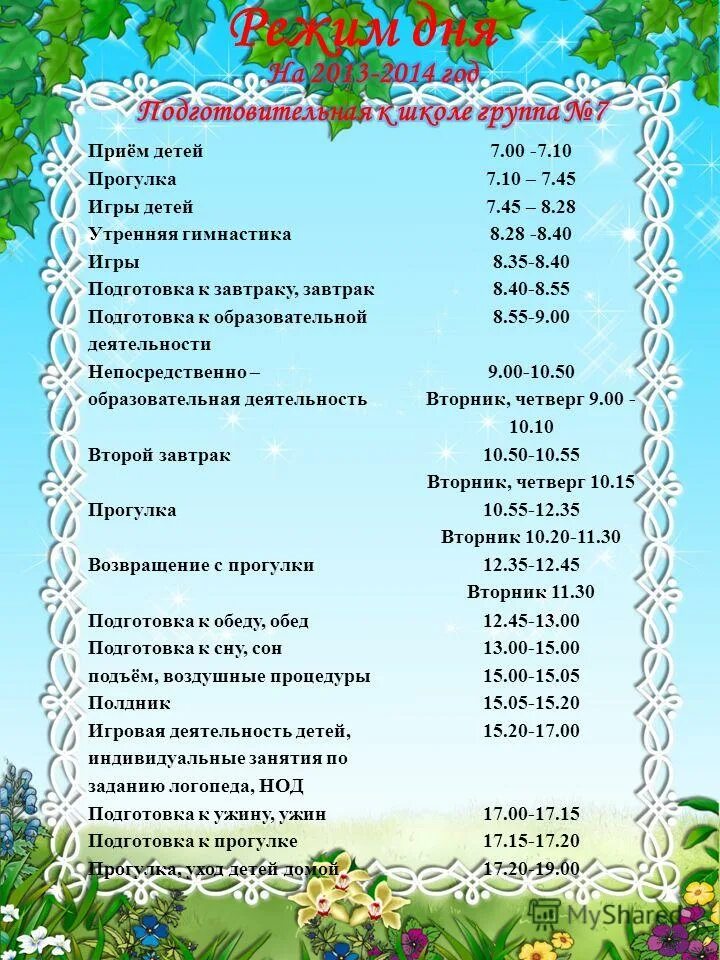 Режим на холодный период