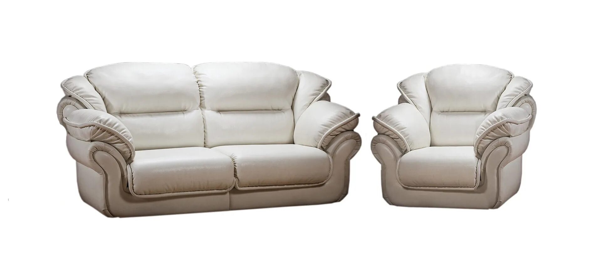 Комплект мебели Адажио LAVSOFA. Диван Адажио LAVSOFA. Диван Адажио 2 LAVSOFA. Диван и два кресла "Кинг" (3м+12+12), натуральная кожа № 1060.