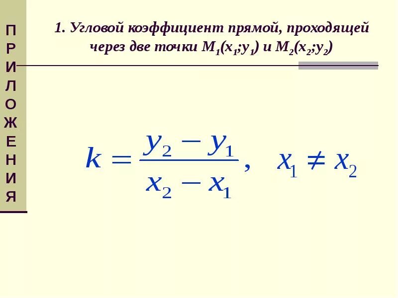 Угловой коэффициент прямой 6 1 1 2. Угловой коэффициент прямой 6 1 1 2