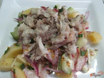 Салат скумбрия копчен