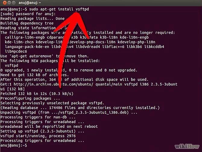 Настройка FTP-сервера Linux. Sudo Apt-get install. Команда sudo. Apt Ubuntu.