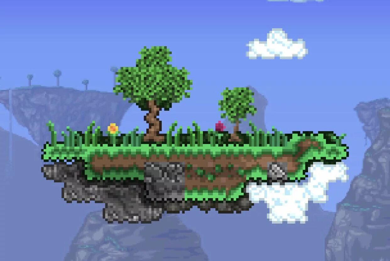 Пыльца террария. Terraria небесные острова. Парящие острова террария. Пилоны террария 1 4 4 9. Летучие острова в террарии.