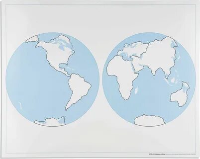 Карта материков и океанов без названий