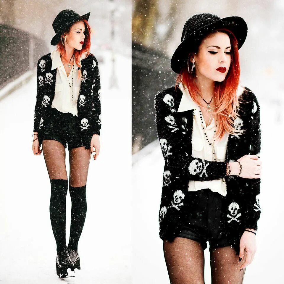 Emo / punk / rock / scene / style / outfit / boots / jewelry/ zombie belt / blac