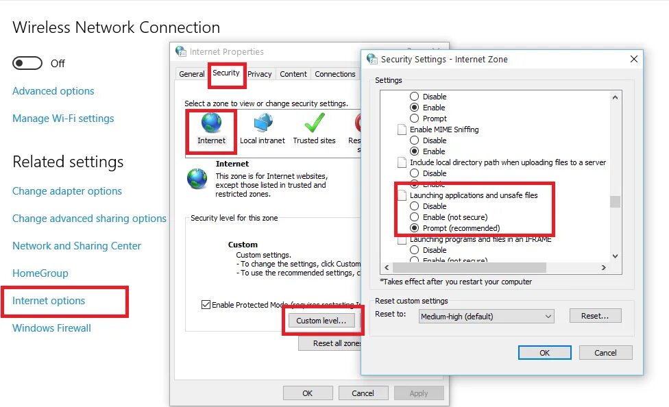 An option is a security. Optional disable security center. optink disabled.