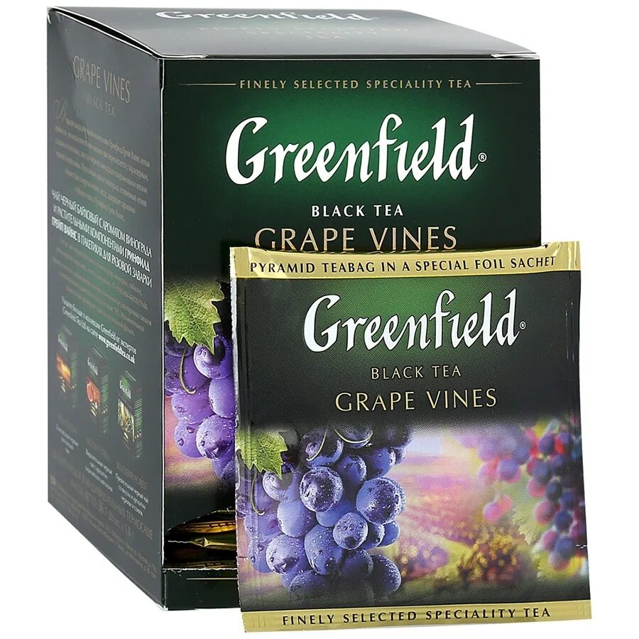Чай Гринфилд grape Vines черный 20пак.. Чай черный Гринфилд с виноградом в пирамидках. Чай Greenfield festive grape. Чай черн пак Гринфилд 20пак*1,8г пирамидки грейп Вайнс. Гринфилд это