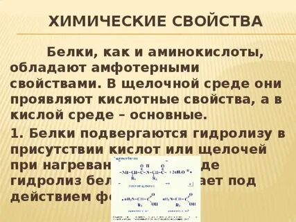 Аминокислоты белки химические свойства белков