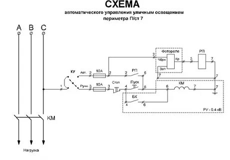 Принципиальная схема управления освещением