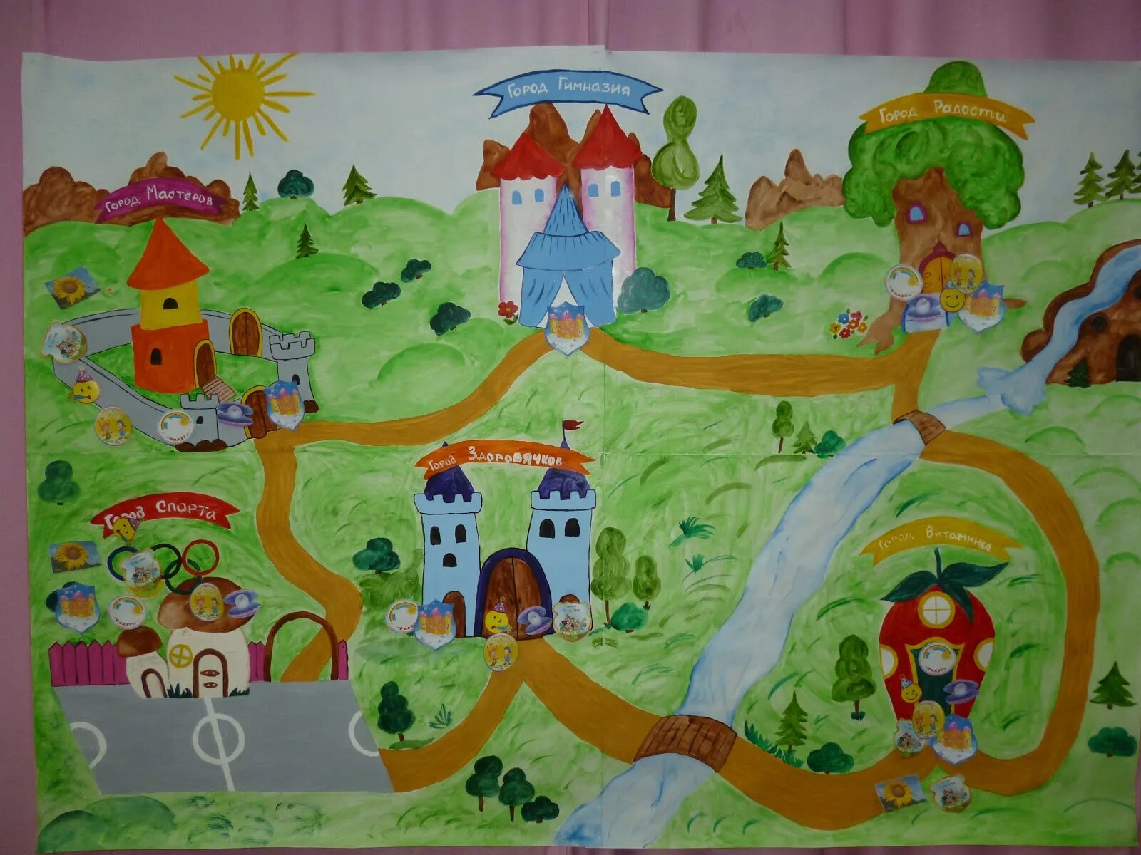 надпись путешествие в страну здоровья. путешествие в странумаематики. путешествие в страну знаний. станция спортивная для детей. путешествие в страну средняя группа.