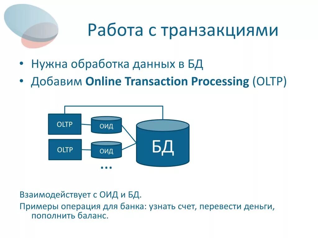 Для чего нужна обработка данных. OLTP базы данных. Транзакции базы данных. Транзакция в БД. Пример транзакции в БД.