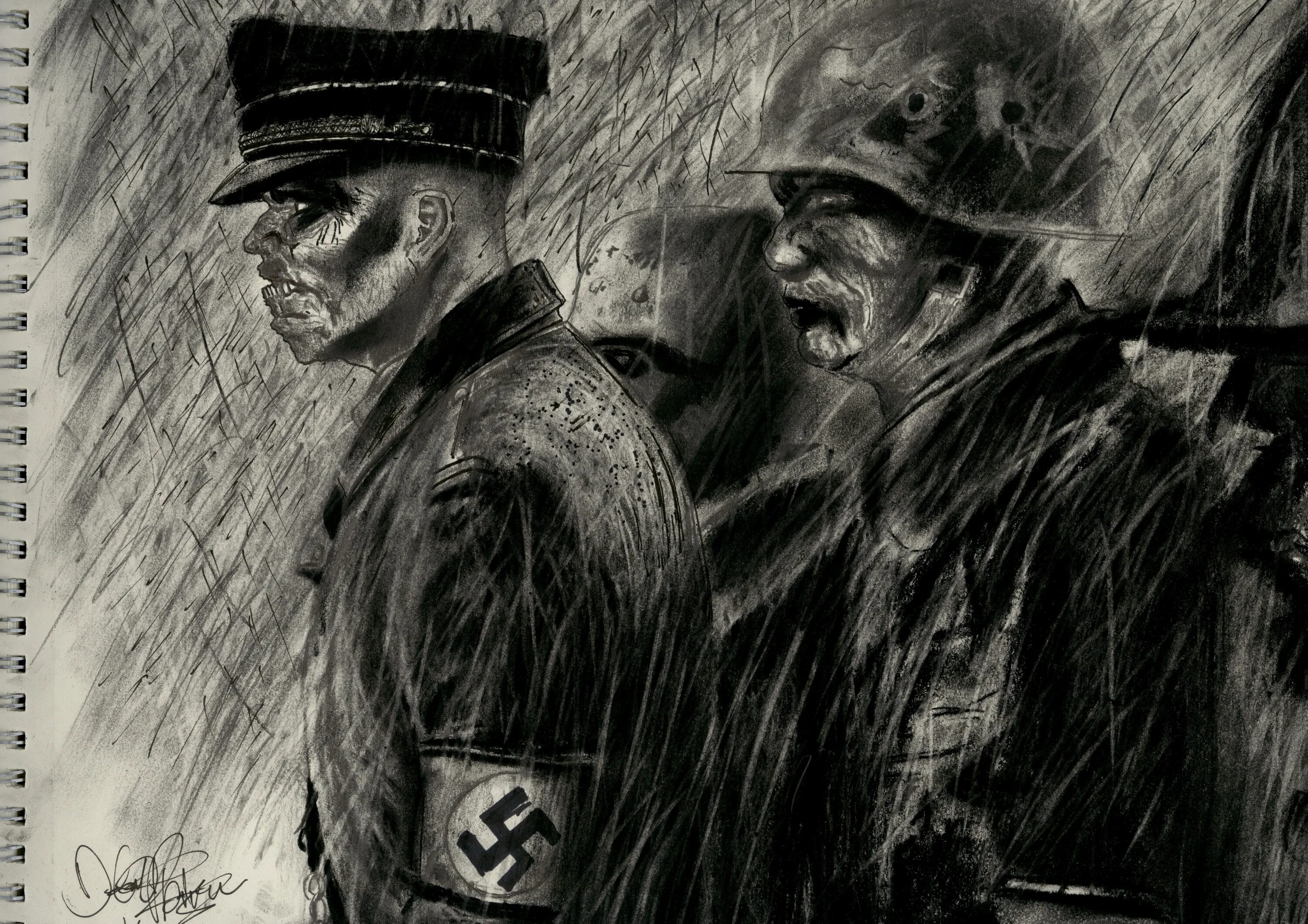 Сс ад. Призрак немецкого солдата. Немецкий солдат арт. Нацистская живопись.
