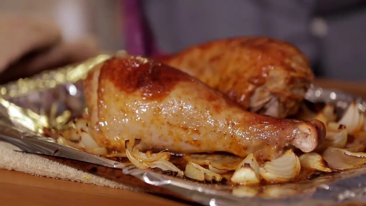 как вкусно приготовить голень индейки на сковороде