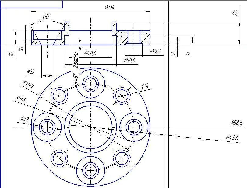 Размер отверстий диска ваз. Ступица колеса ваз 2121 чертёж. Чертеж колесных проставок ваз 2106. Проставка колесная ваз 2107 чертеж. Размер отверстий диска ваз.