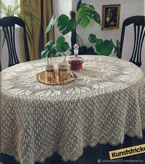 Скатерть спицами