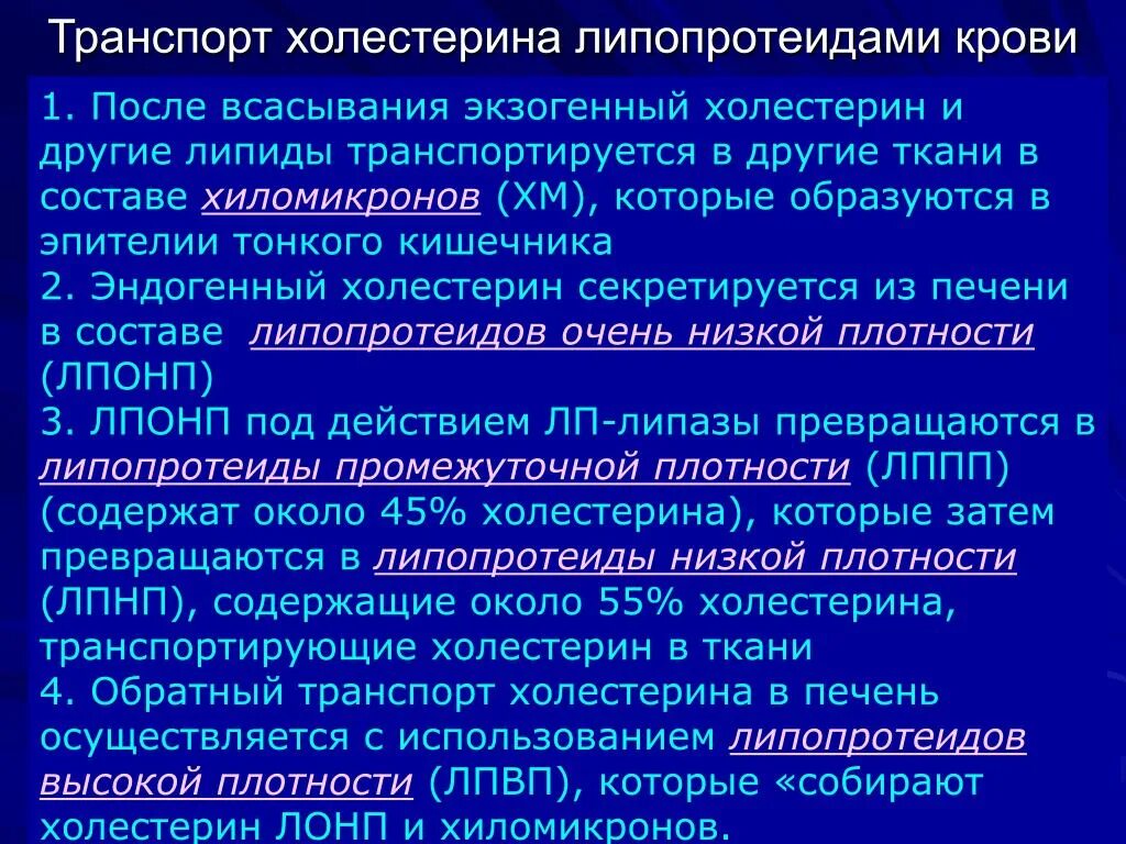 Не лпвп. Транспорт холестерола в крови. Транспорт экзогенного холестерола. Транспорт экзогенного и эндогенного холестерина. Обратный транспорт холестерола.