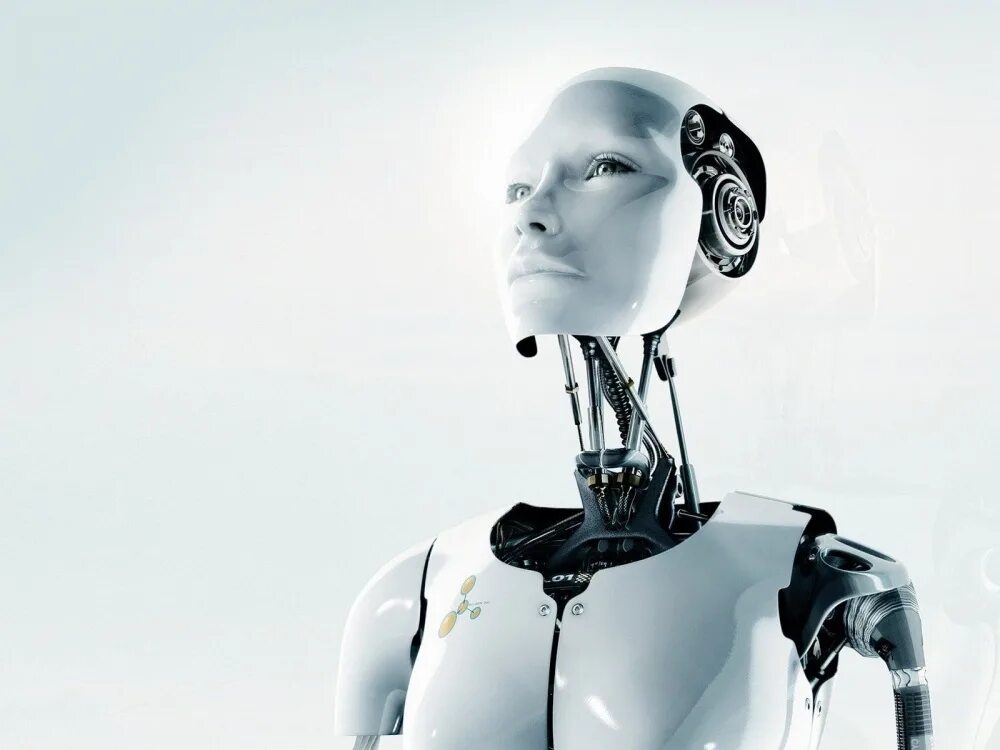 Робот с искусственным интеллектом. Робот человек.