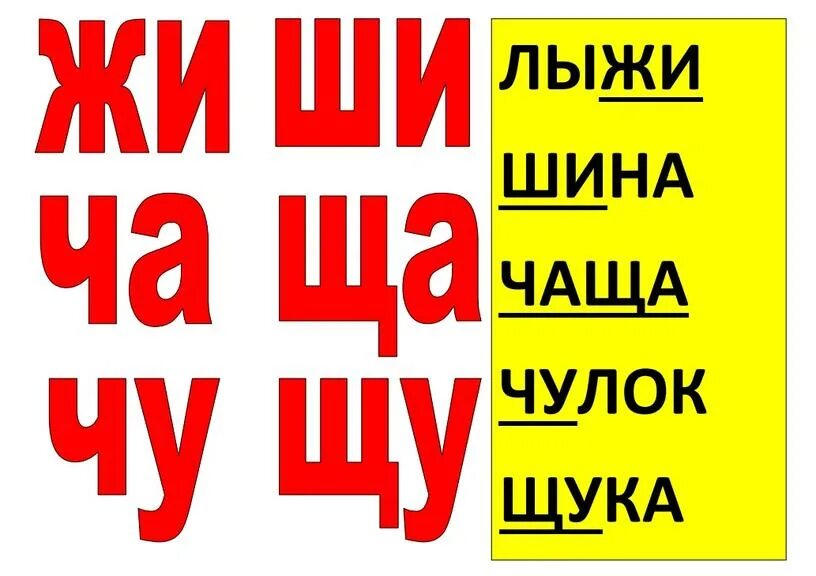 Памятка жи ши ча ща