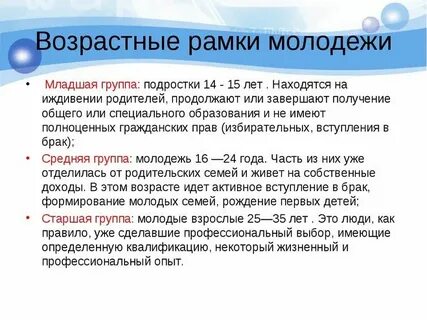 До какого возраста считается молодежь в 2023