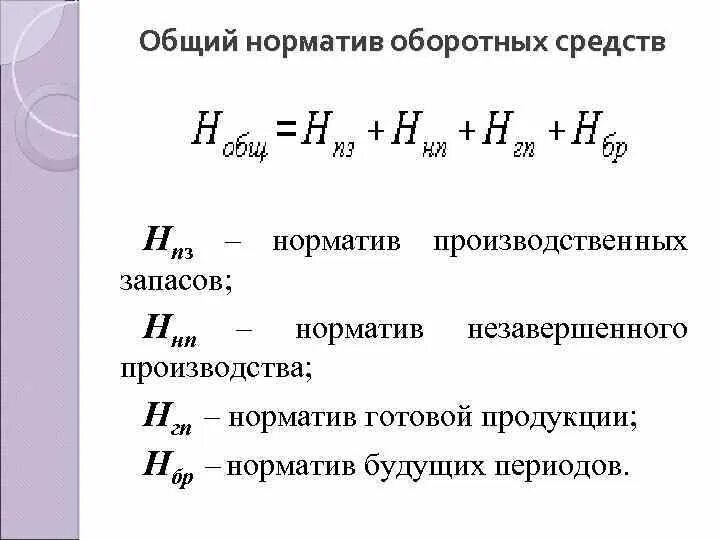 Норматив оборотных средств НПЗ. Норматив оборотных средств в готовой продукции. Норматив оборотных средств формула. Общий норматив оборотных средств формула. Определить норматив оборотных средств в производстве