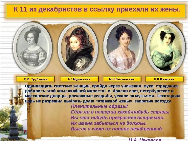 Положение в обществе жен декабристов. Жены декабристов восстания декабристов в 1825. сообщение восстание декабристов 1825, жены декабристов. жены декабристов 1825 года презентация. портреты декабристов и их жен.