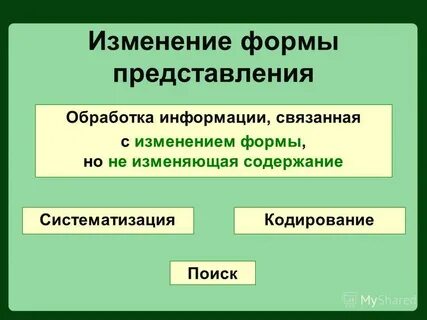 Представление и обработка