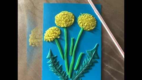 Одуванчик из пластилина