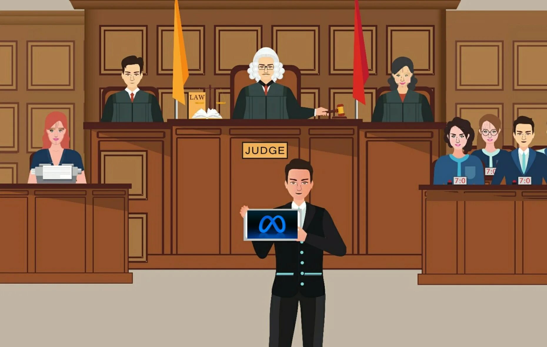 Адвокат на судебном заседании. Суд присяжных. Судебное заседание иллюстрации. Адвокат в суде иллюстрация.