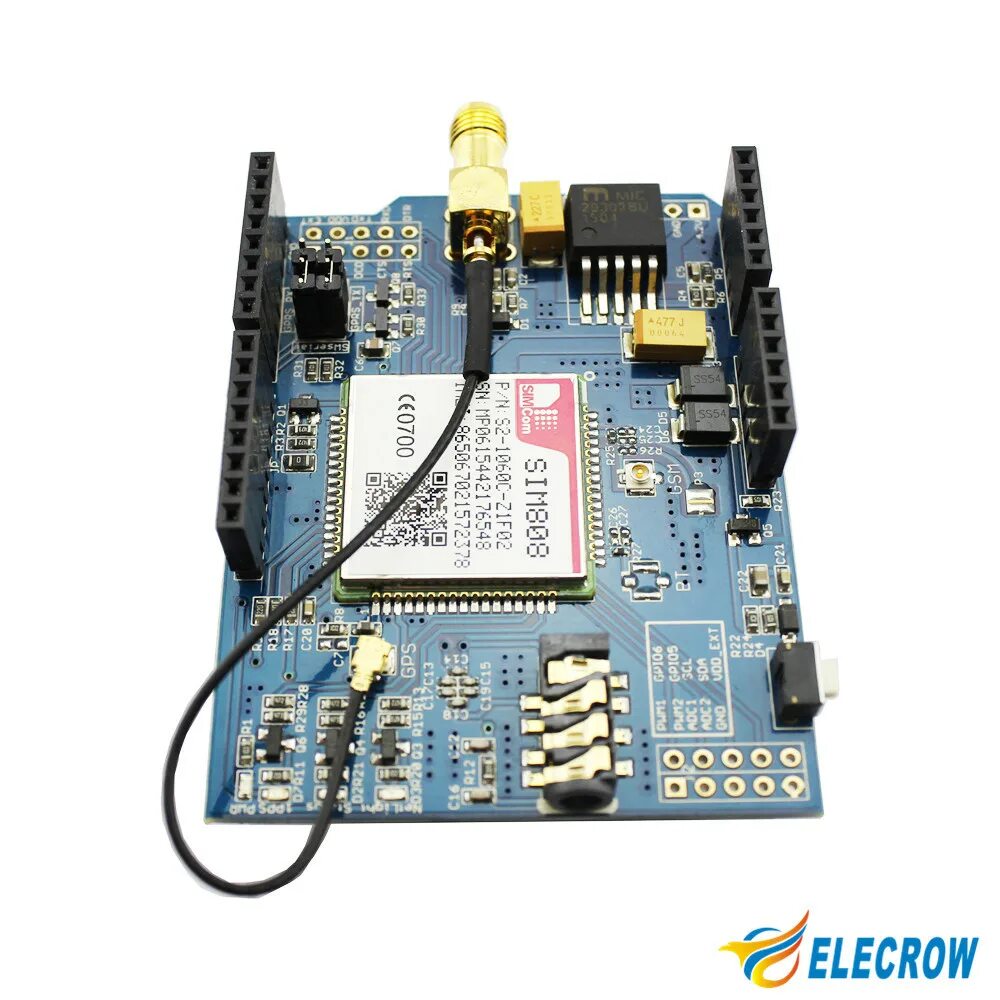 Gsm плата. Модуль sim808. Sim808 SIMCOM. GSM/GPRS Bluetooth чип sim808. Плата Arduino GPRS/GSM Shield.