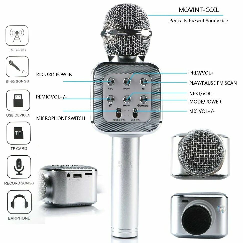 Беспроводной караоке микрофон WS-1818. Микрофон колонка WS 1818. Wster WS-1818 микрофон беспроводной. Микрофон караоке беспроводной с динамиком и флешкой. В телефоне есть микрофон