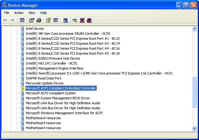 Acpi compliant system. Acpi compliant system
