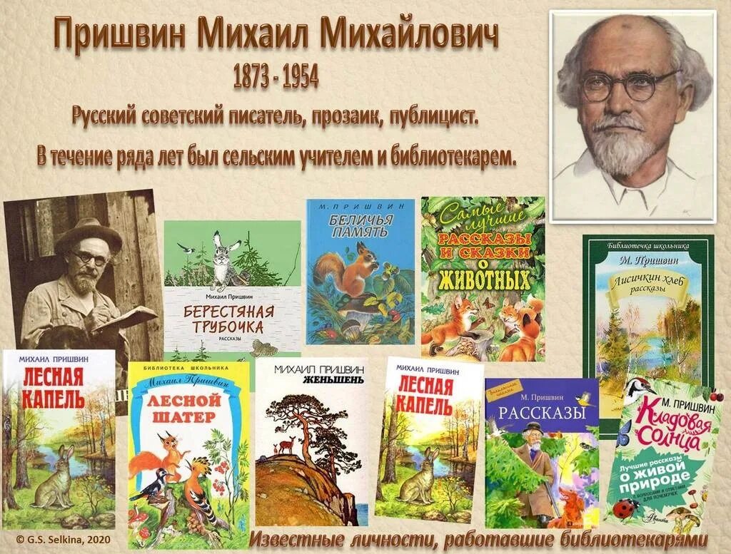 Михаила Михайловича Пришвина (1873-1954), русского писателя. Книги для детей Михаила Михайловича Пришвина. Как писали книги известные писатели