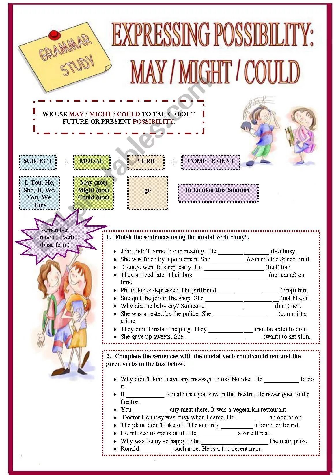 Задания на can. Задания на may might. Been gone правило. Making predictions worksheets. Might упражнения.